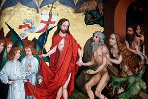Jesus trækker Adam og Eva ud af deres grave ved opstandelsen